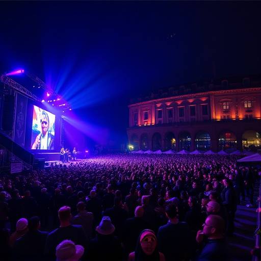 Image d'une foule assistant √† un concert en plein air √† Lyon