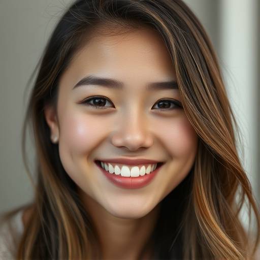 Portrait d'une jeune femme souriante avec une lumi√®re douce